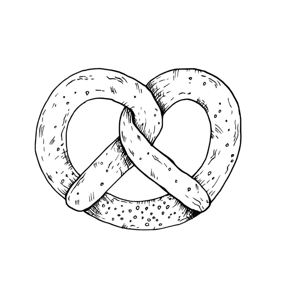 grilled sausage. Graphic German bratwurst illustration isolated on background. Hand drawn line sketch. For designers, prints, postcards, wrapping paper, icon, octoberfest, holiday, covers vector