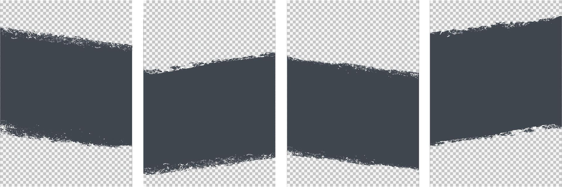 Dark themed Grunge art Brochure cover template design set vector