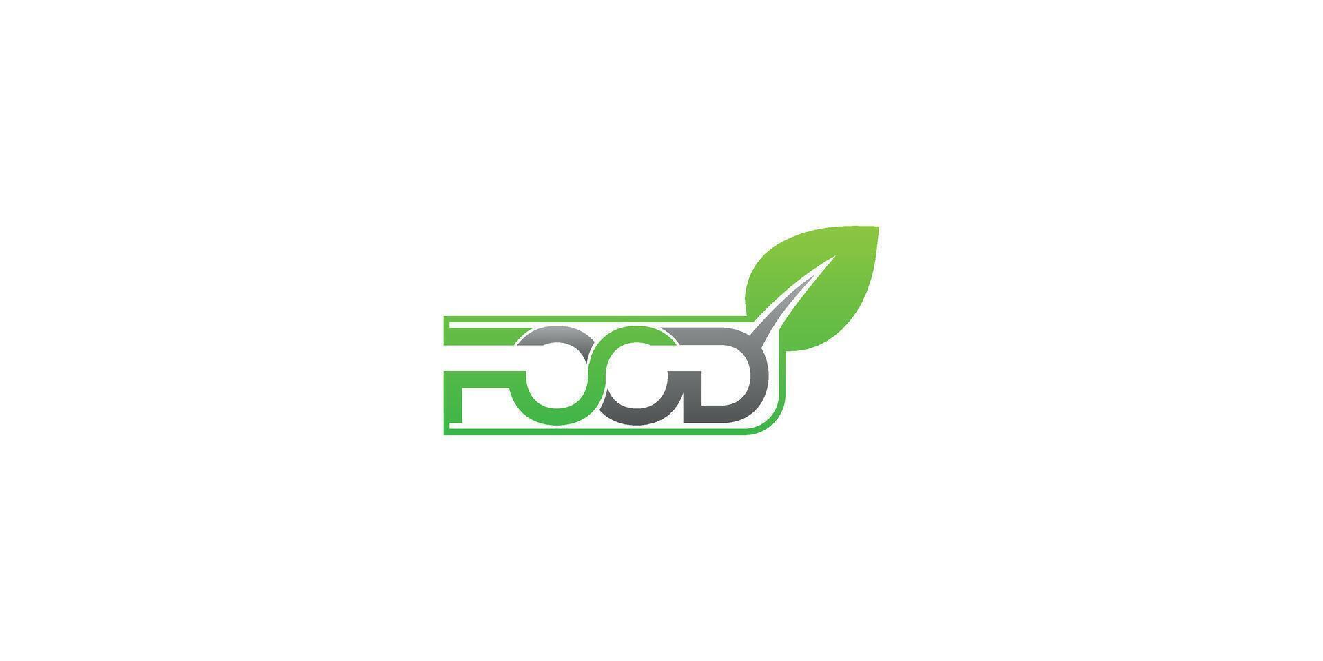 Food Gradient Green And Gray Minimal Typography Logo vector