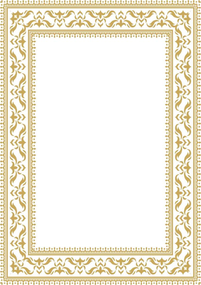 Floral Gold Ornament Border. vector