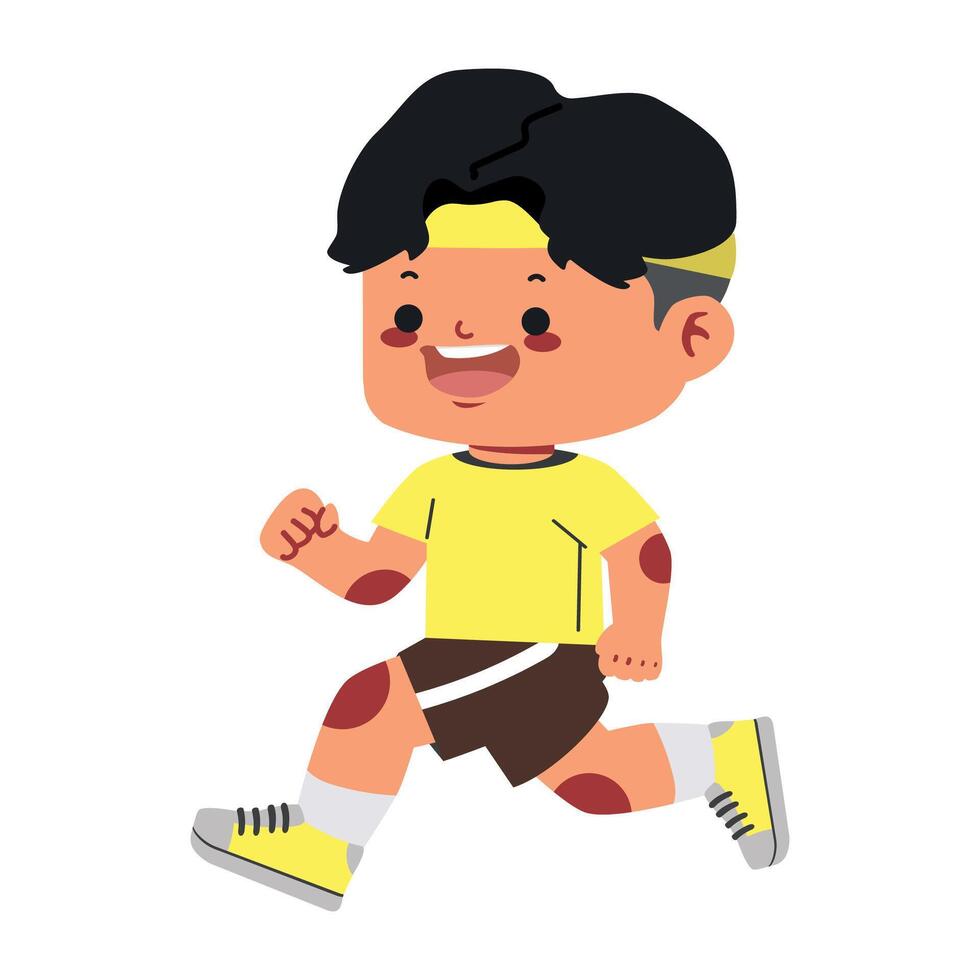 boy participating in a school sports event vector