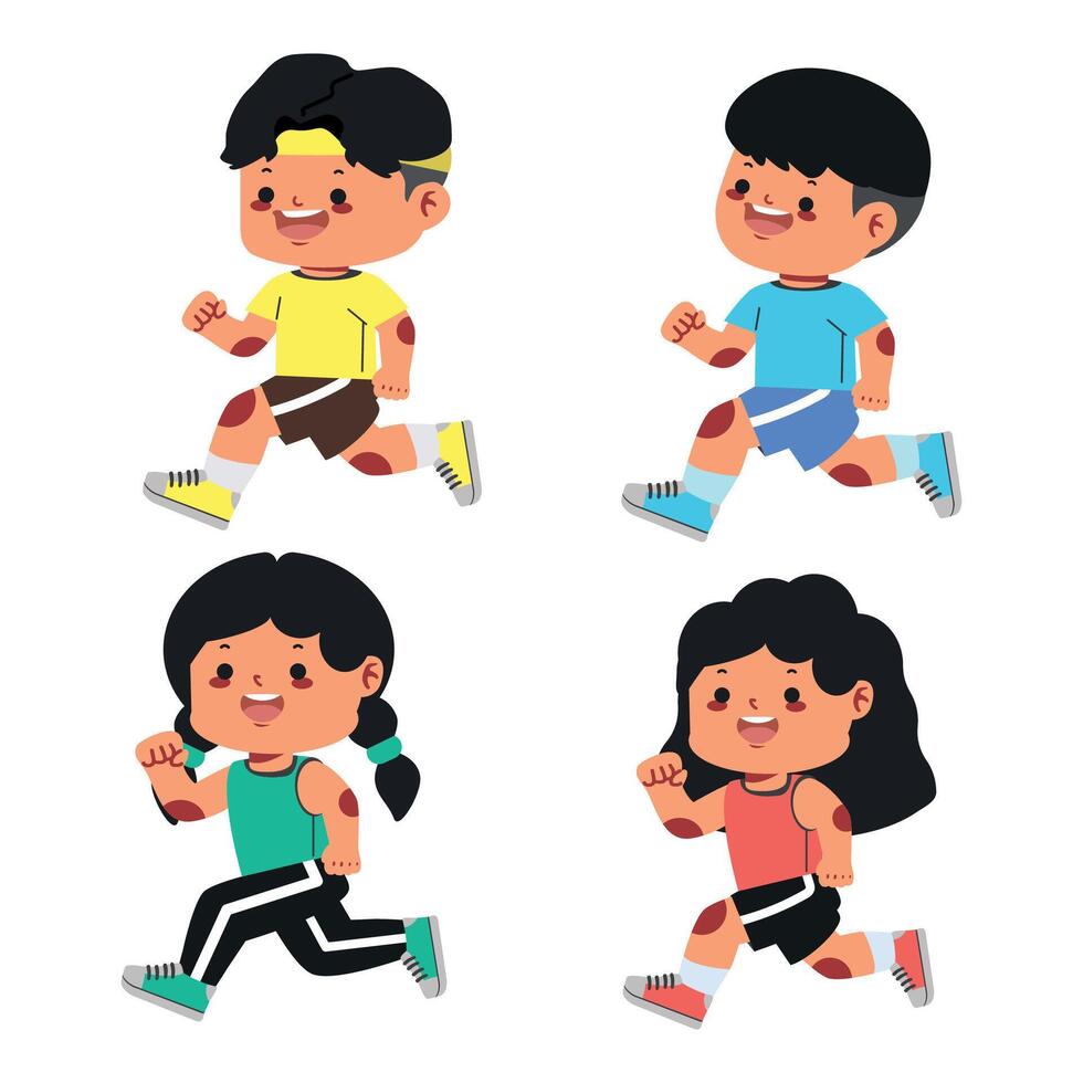 Kids participating in a school sports event vector