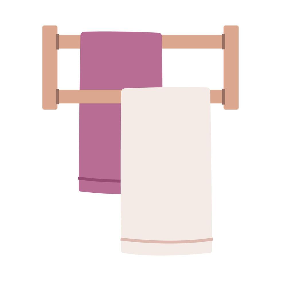 A wooden towel rack. Perfect for bathroom illustrations and designs. vector