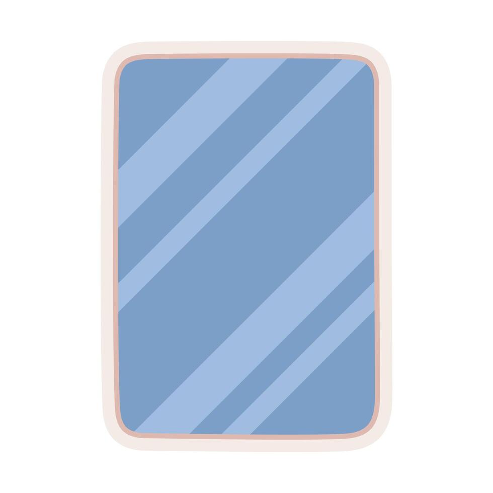 A simple illustration of a rectangular mirror. Perfect for bathroom or bedroom interior design. vector