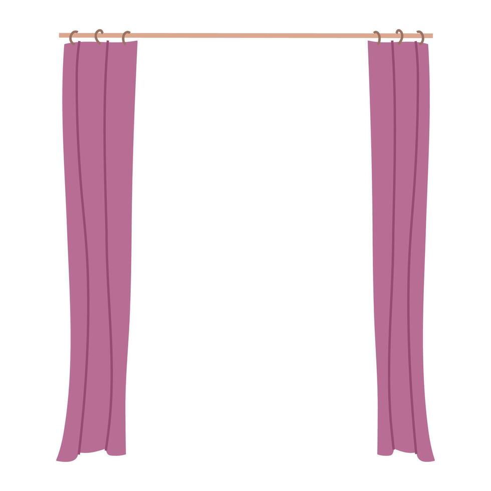Illustration of purple curtains. Ideal for creating minimalist and modern home designs. vector