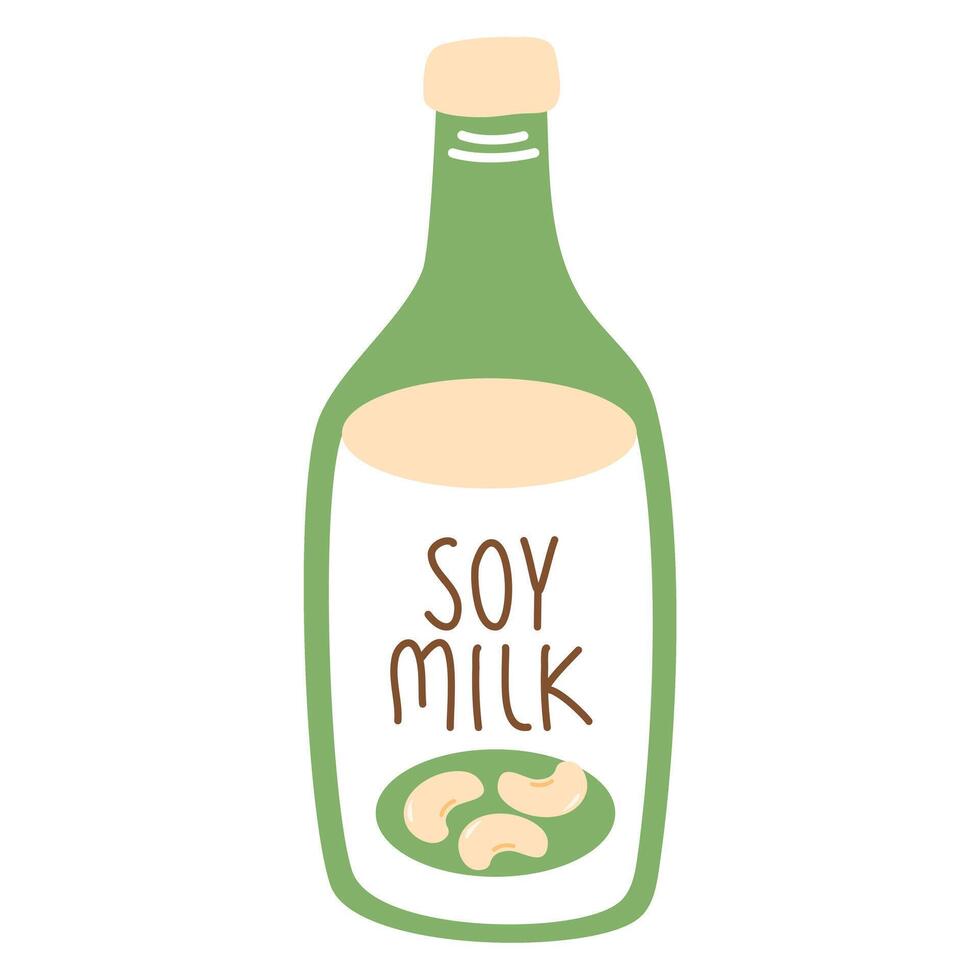 Soy milk and soy bean illustration vector
