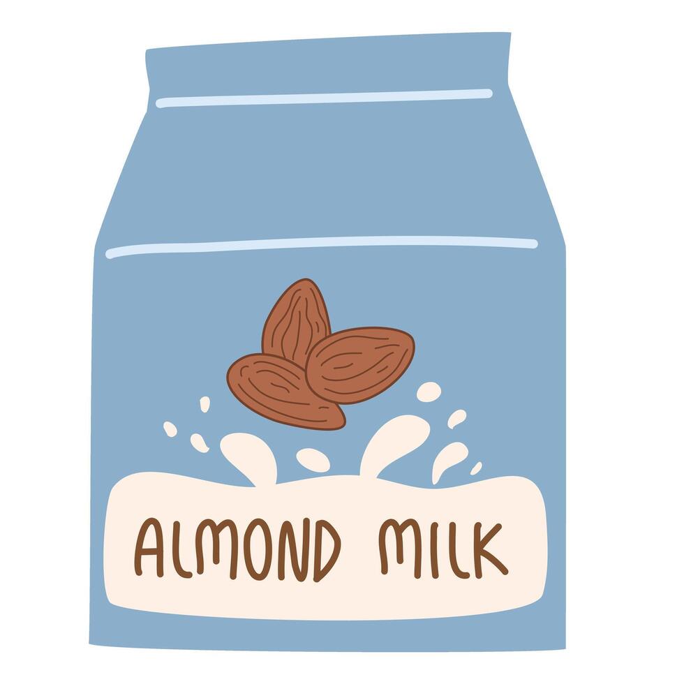 Paper Box for Almond Milk vector