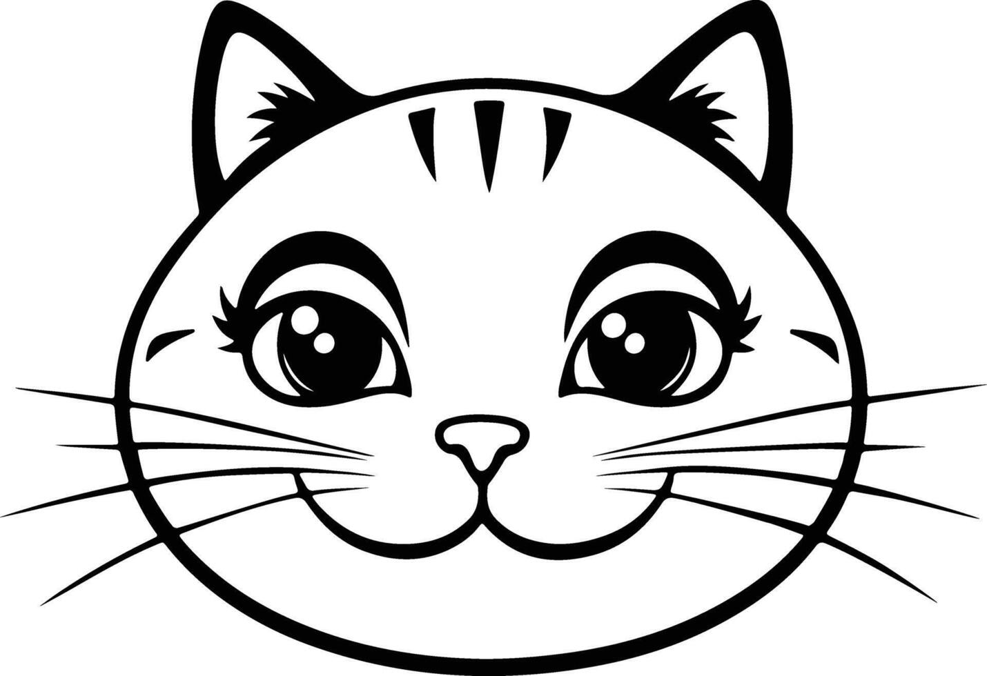Abstract Cat Head Silhouette Illustration vector