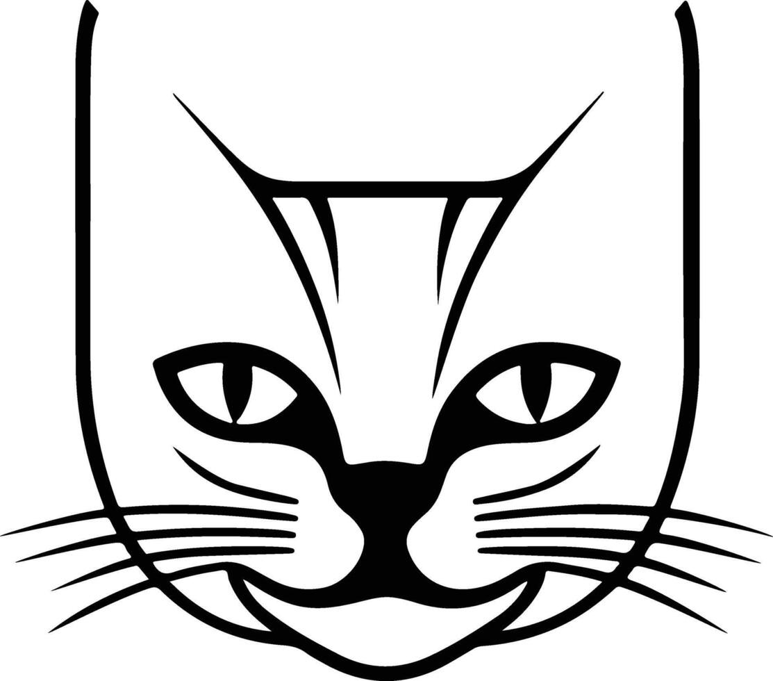 Modern Cat Head Silhouette Art Print vector