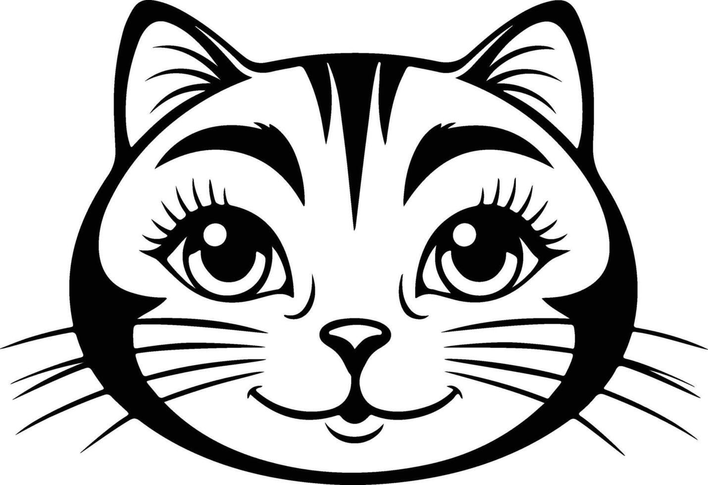 Minimalist Cat Head Silhouette Illustration vector