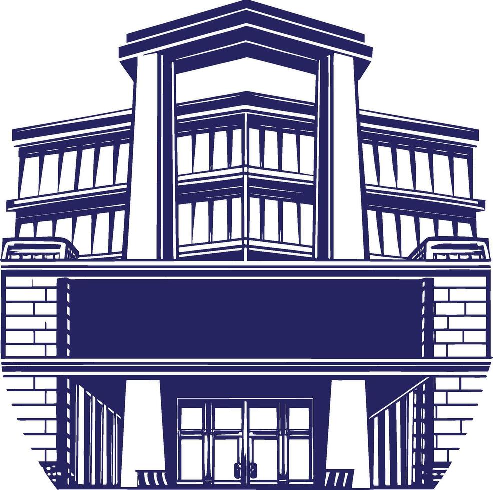 a building with a sign on it vector