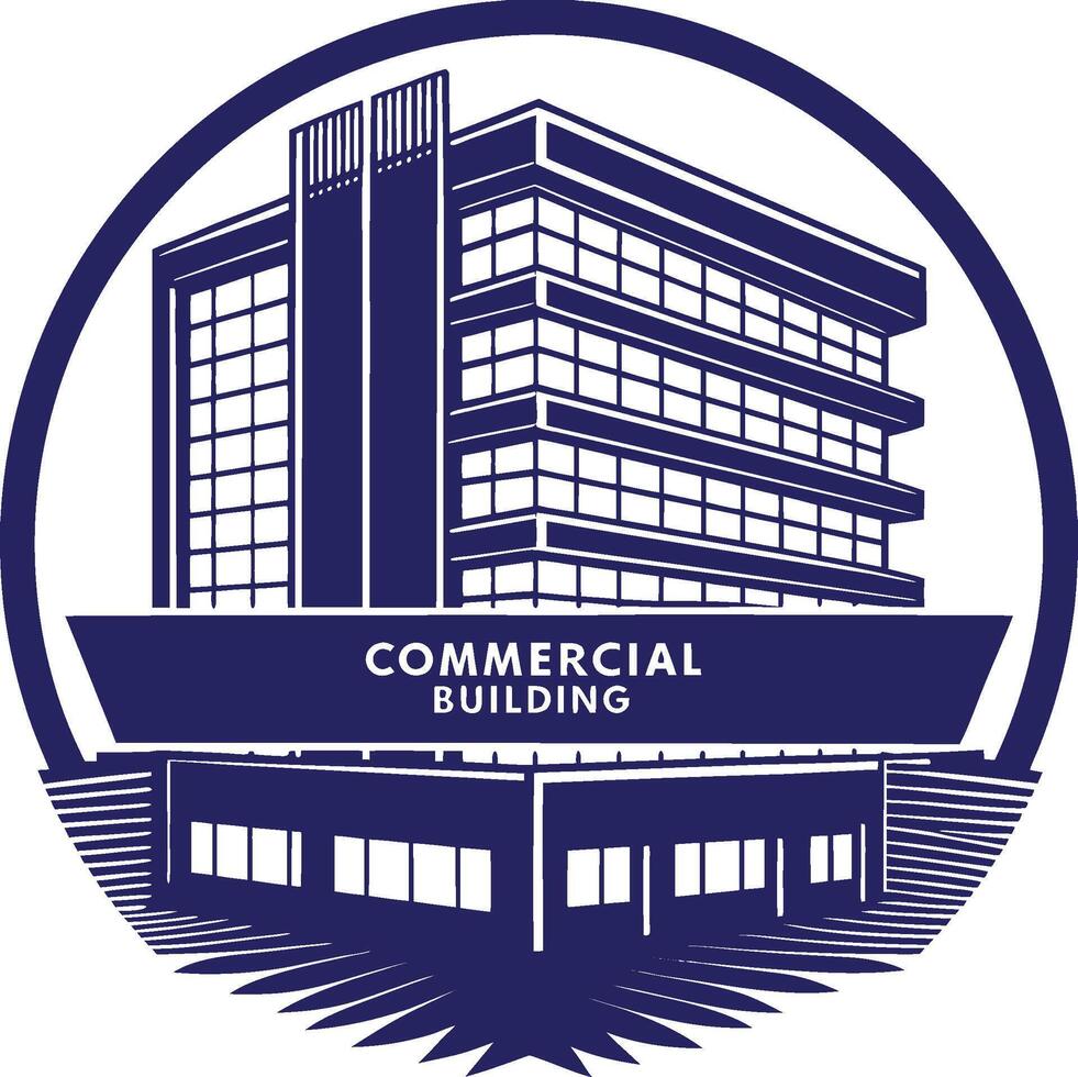 commercial building logo design vector