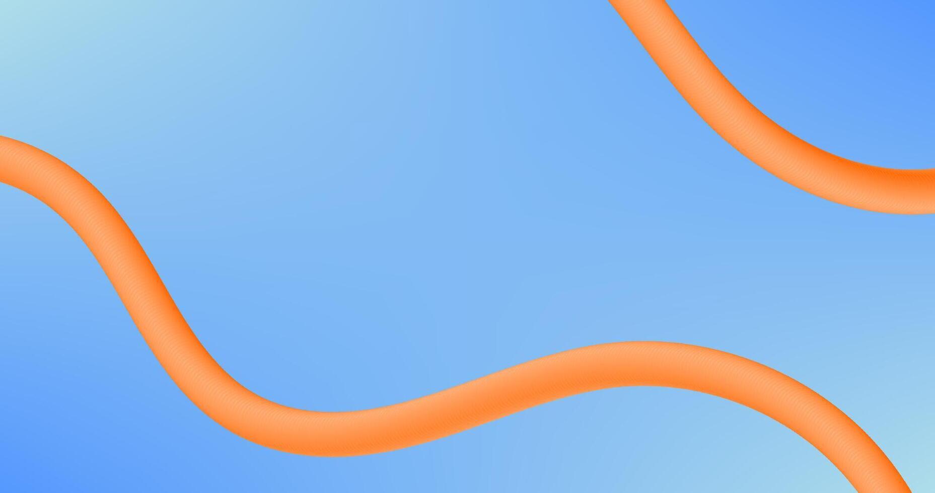 Abstract Background with Curved Orange Lines on Blue Background illustration. vector