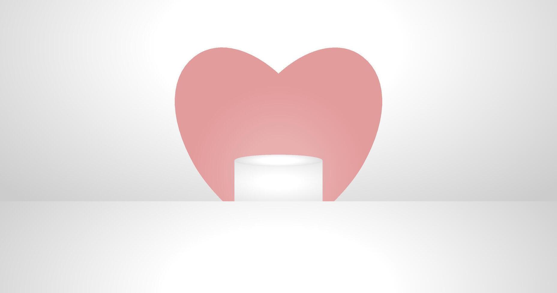 Illustration of a Valentine's Day background with a heart and a Podium vector
