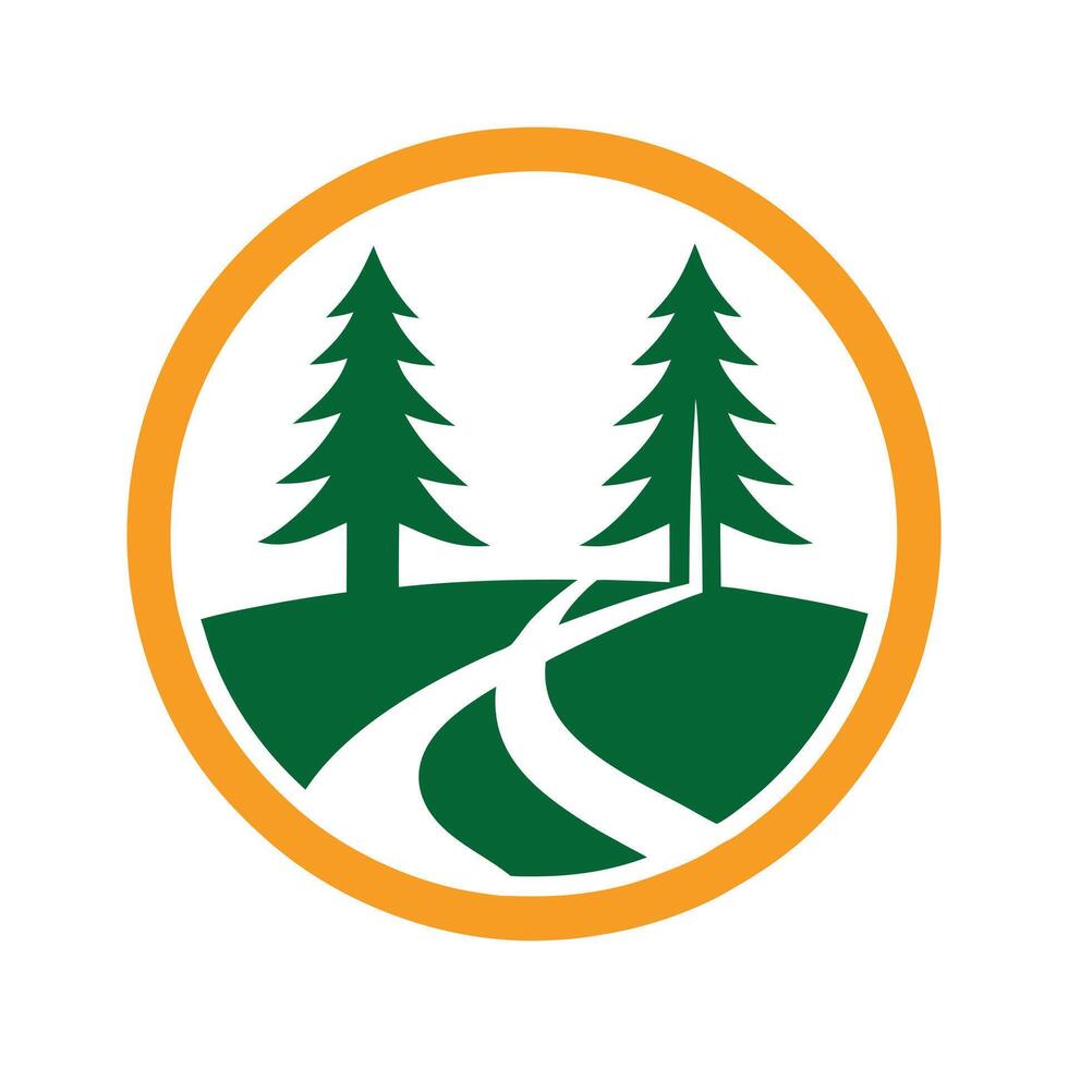 Forest Trail Icon with Circular Frame Illustration vector