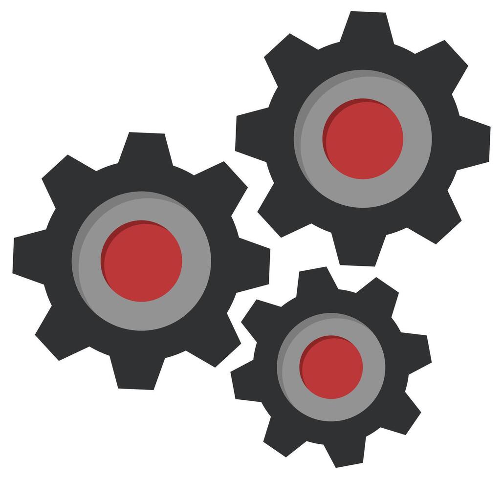 Metal gears flat icon isolated on white background. vector