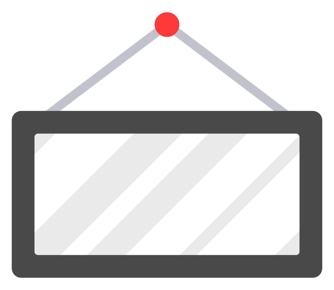 Black hanging board flat icon isolated on white background. vector