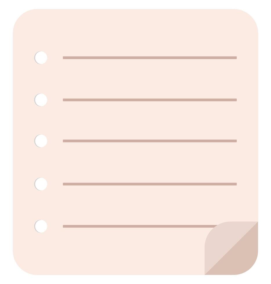 icon of note isolated on white background. vector