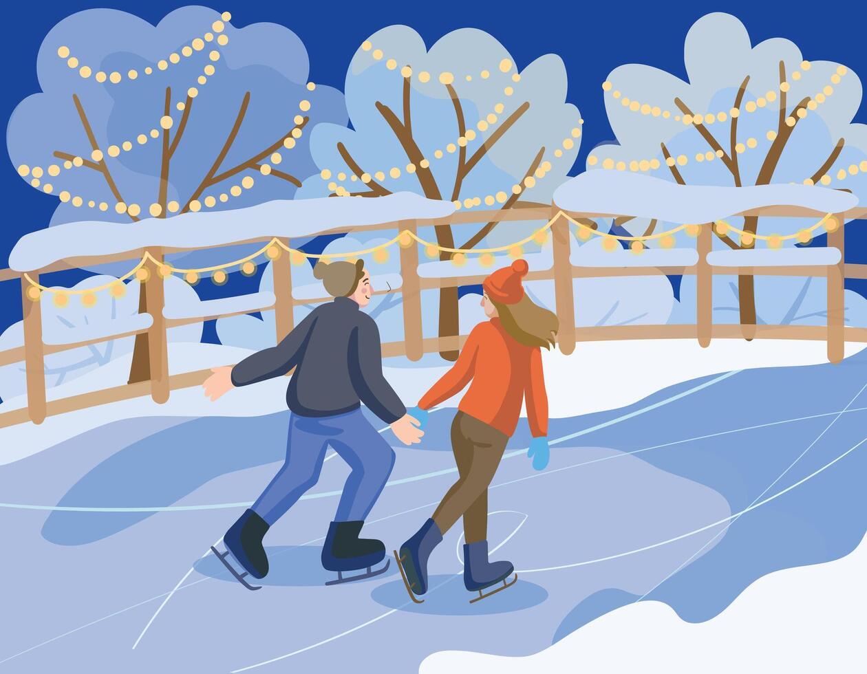 concept of ice skating, figure skating, winter sports vector