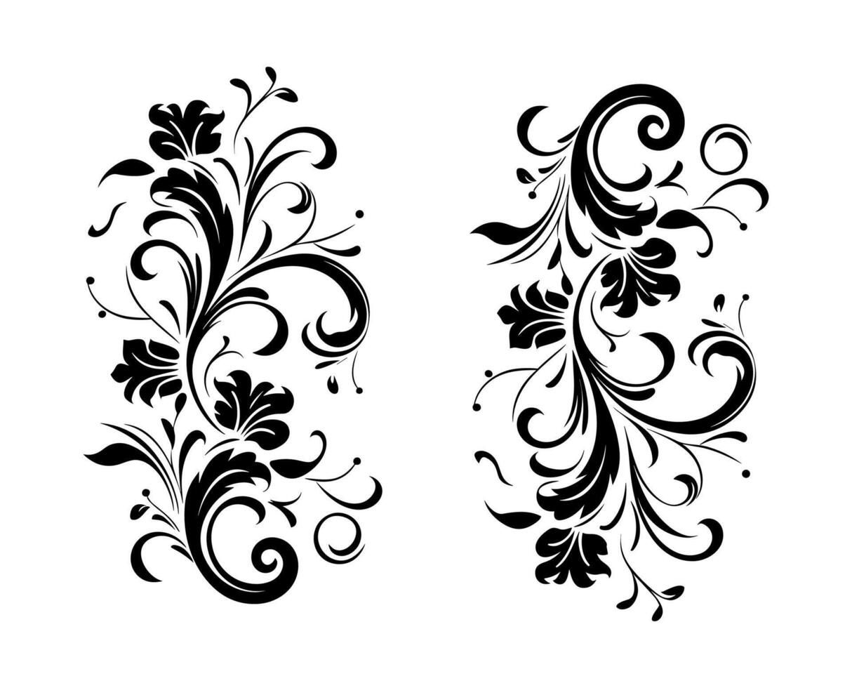 Floral vintage typographic design element vector