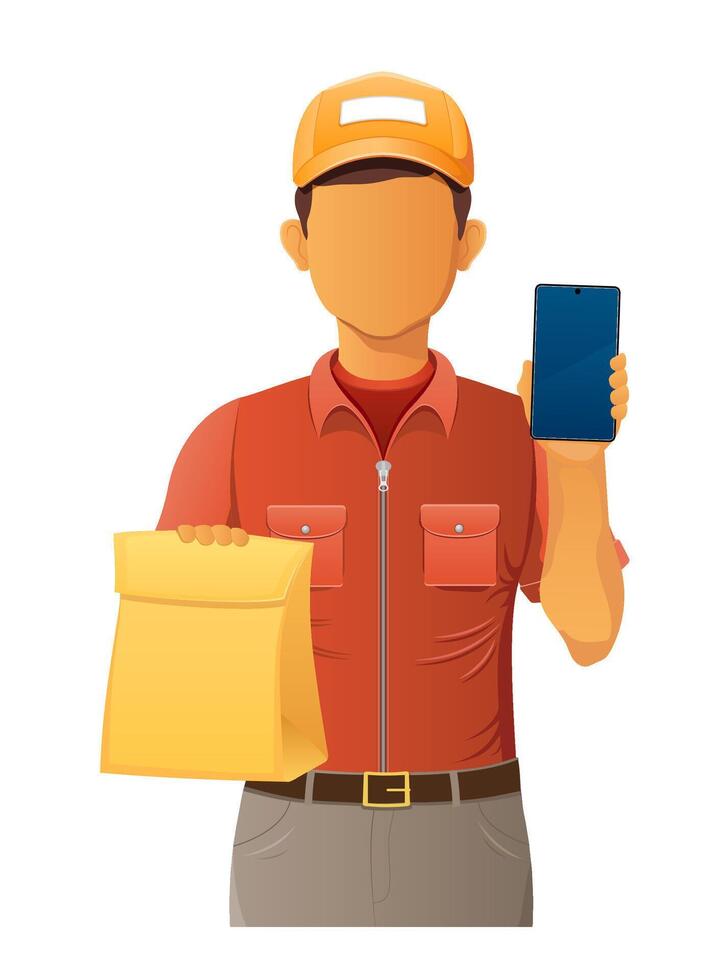 delivery man courier service business illustration isolated on white background vector