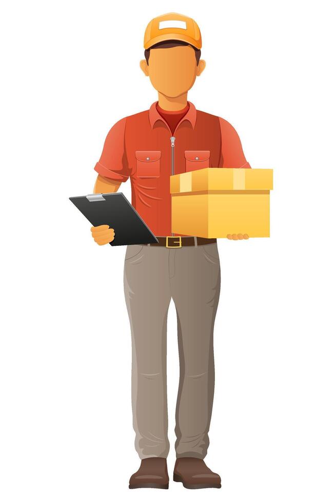 delivery express young man courier service illustration isolated on background vector
