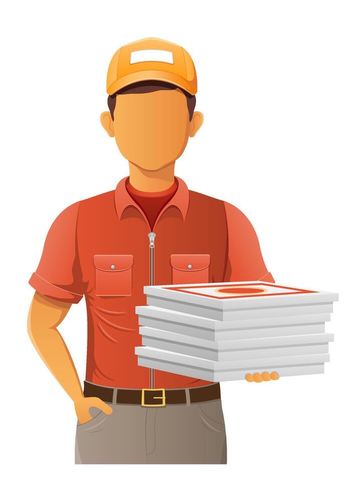 delivery express man courier service illustration isolated on white background vector