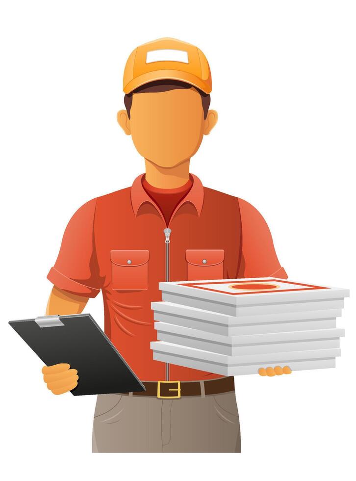 delivery young man service business illustration isolated on white background vector