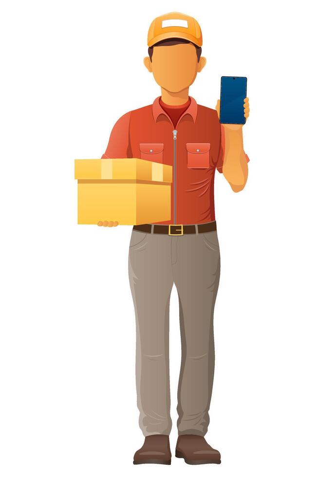 delivery express young man courier service illustration isolated vector