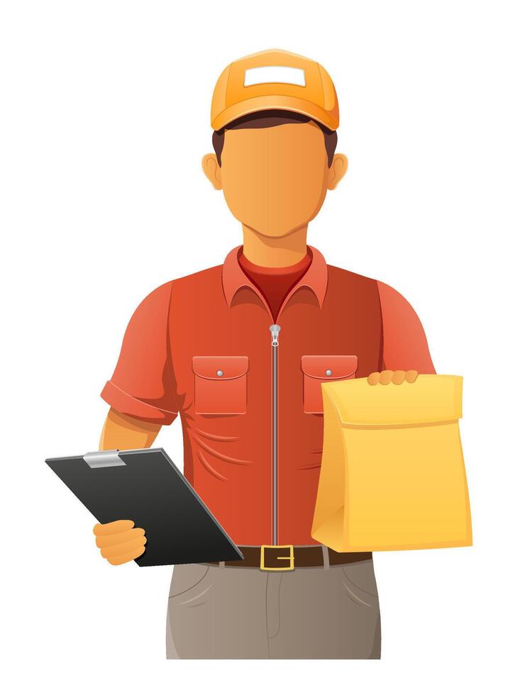 delivery express young man courier illustration isolated on white background vector