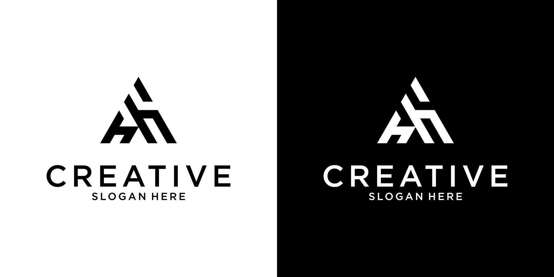 H or HH initial letter logo design vector