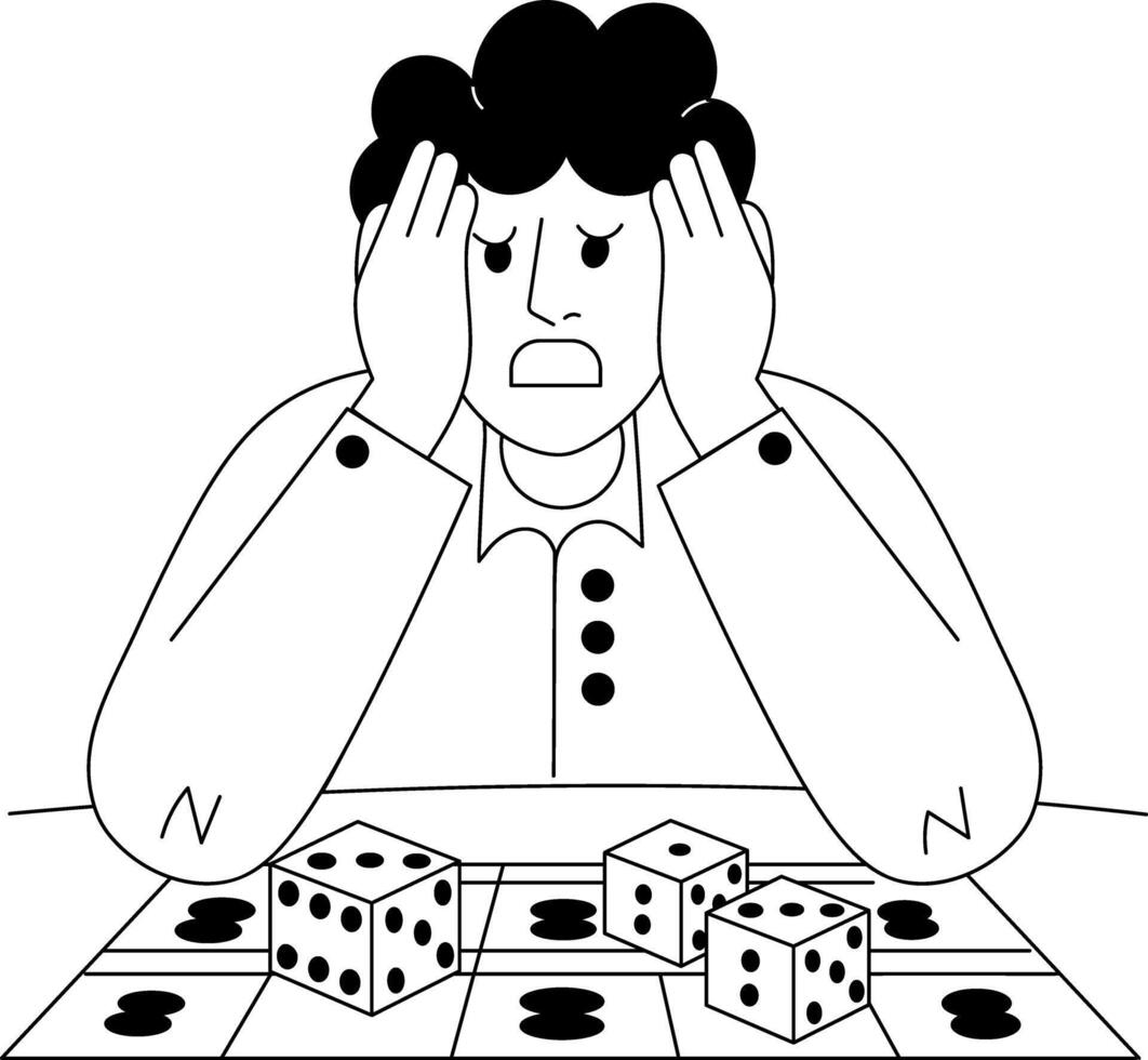 Gambling anger illustration in glyph style vector