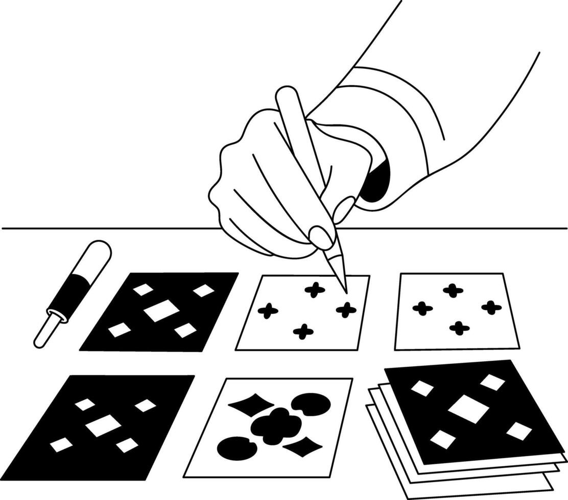 Marking cards illustration in glyph style vector
