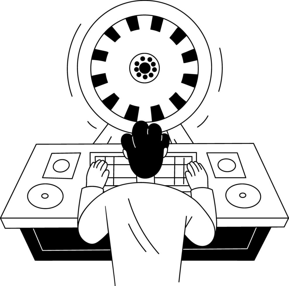 A glyph illustration of a character playing casino game vector