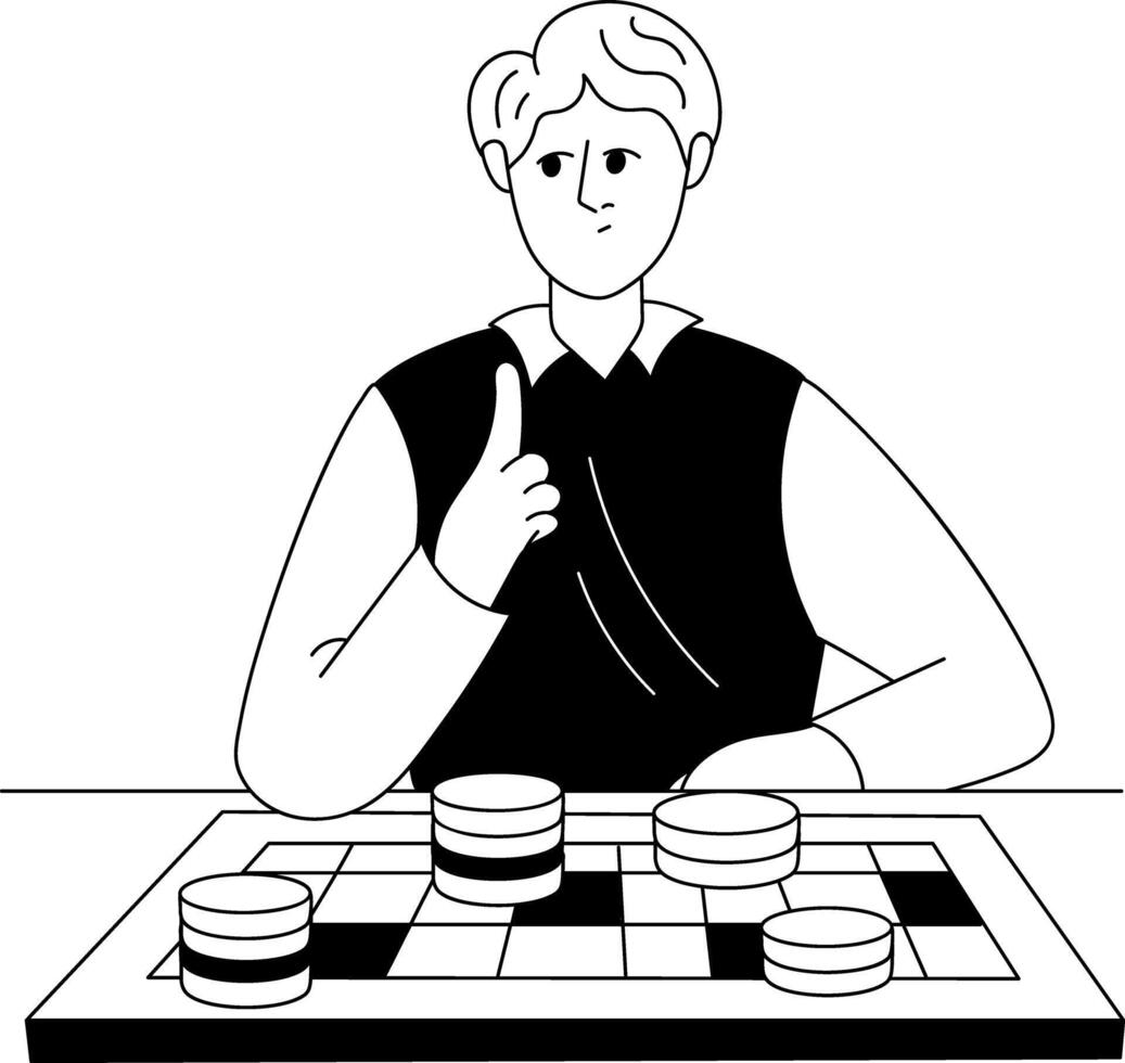 Gambling cheater illustration in glyph style vector