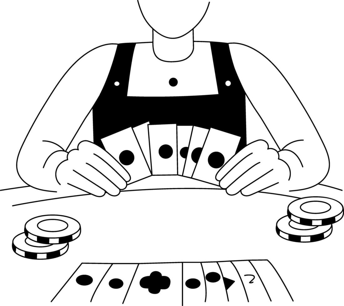 Card bet illustration in drawing style vector