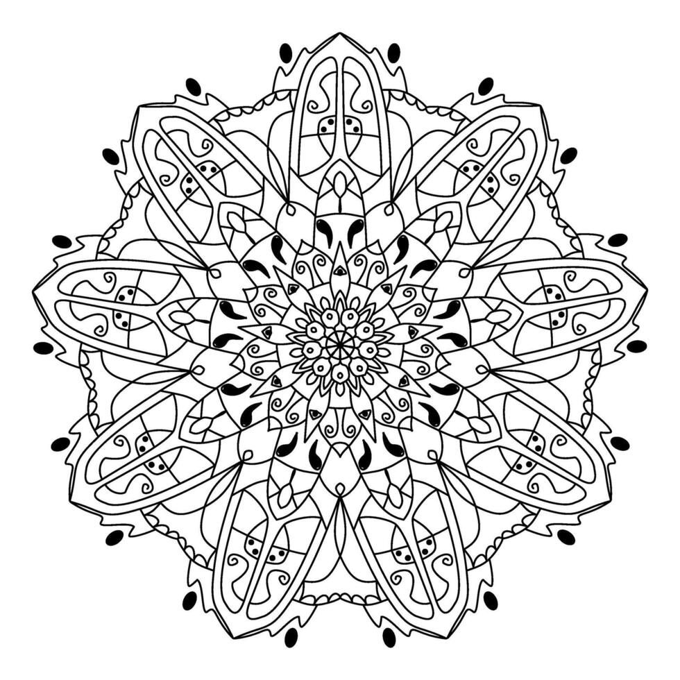 Mandala pattern simple design floral and outline free style shape vector