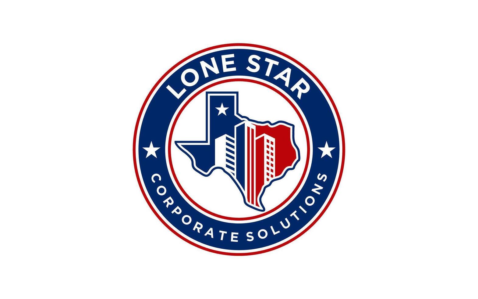 Building logo with Lone star texas. city building abstract for logo design inspiration. vector