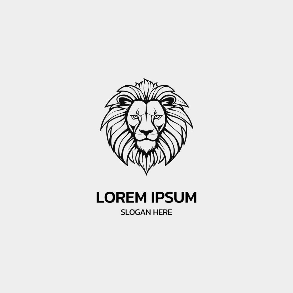 simple lion head logo template illustration icon element isolated on white background vector