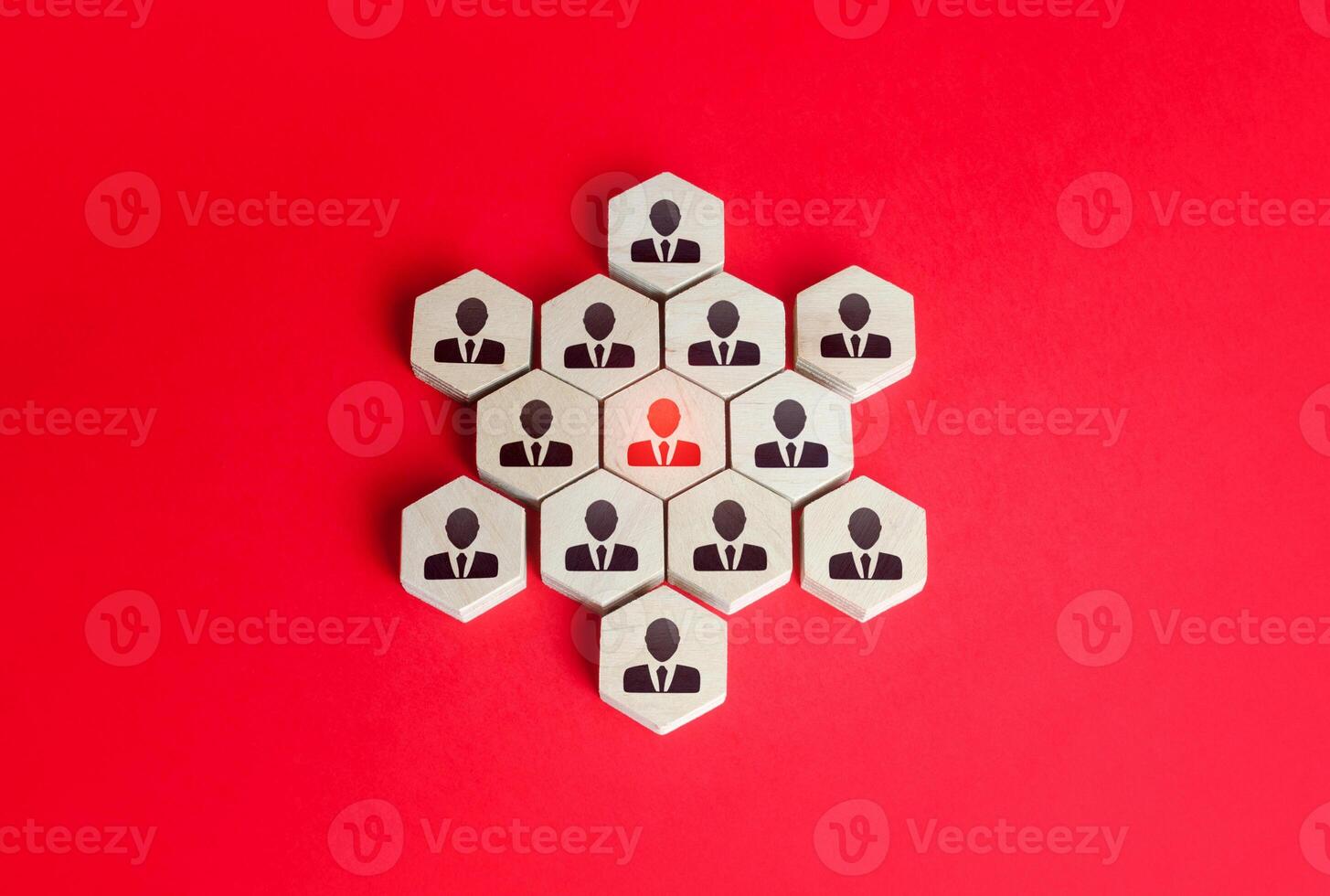 People form a figure around the leader. Unity. Building a business team, teamwork cooperation. Business personnel management. Discipline and hierarchy. Staff expansion and recruiting. Human resources photo