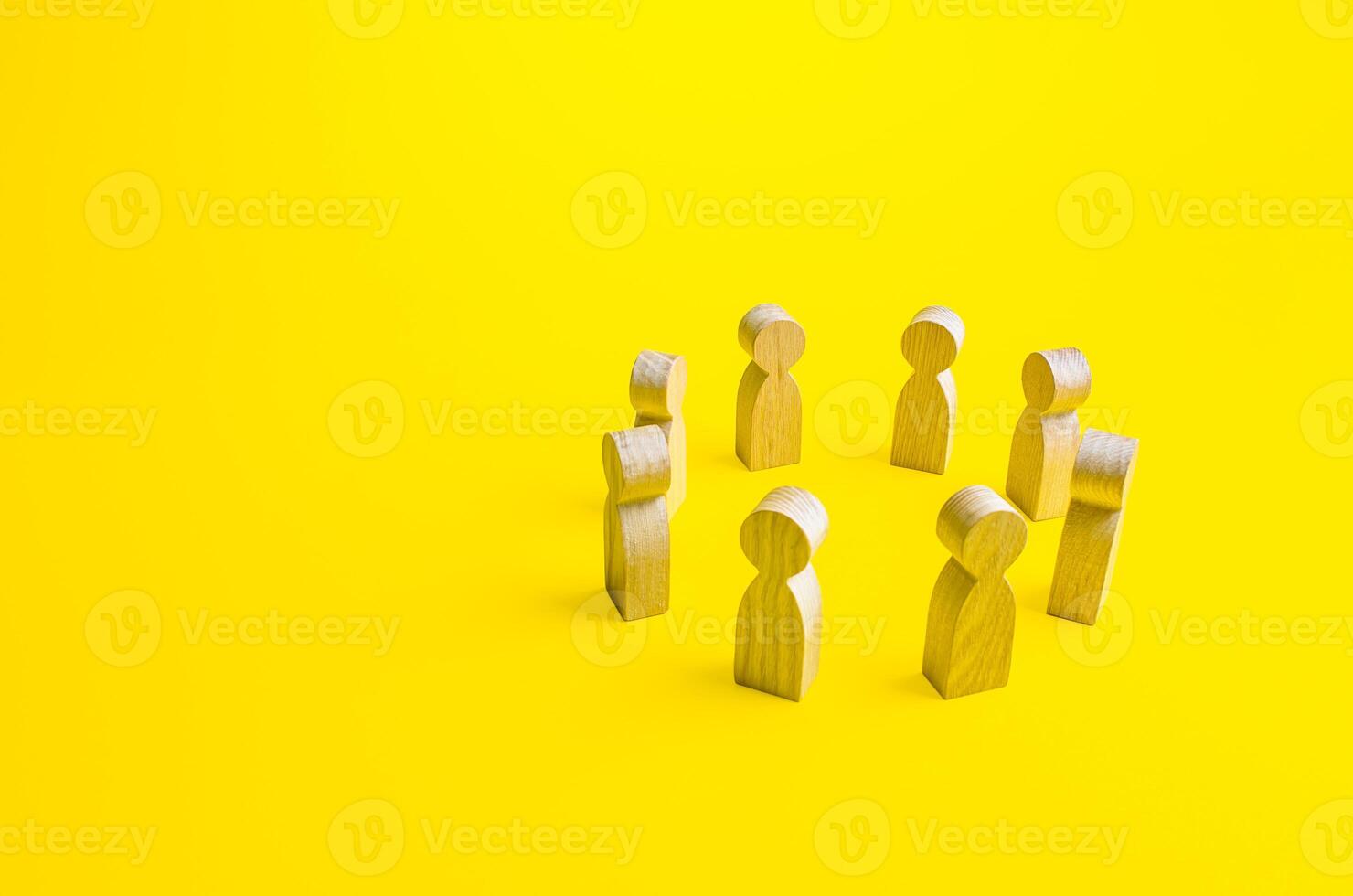 Circle of people. Teamwork. Business meeting. Negotiations, reaching consensus in disagreements. Joint problem solving. Conflict resolution through dialogue. Compromise. Cooperation and collaboration photo