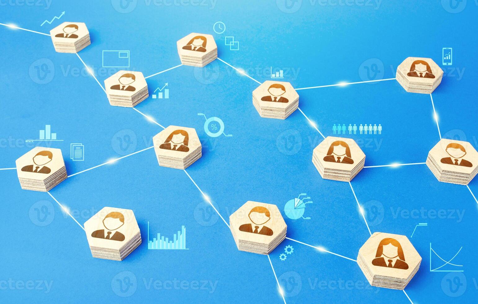 Connections between people. Meritocracy and autonomy. Communication coordination. Exchange of information in company. Submission, subordination and coordination. Collaboration, teamwork. photo