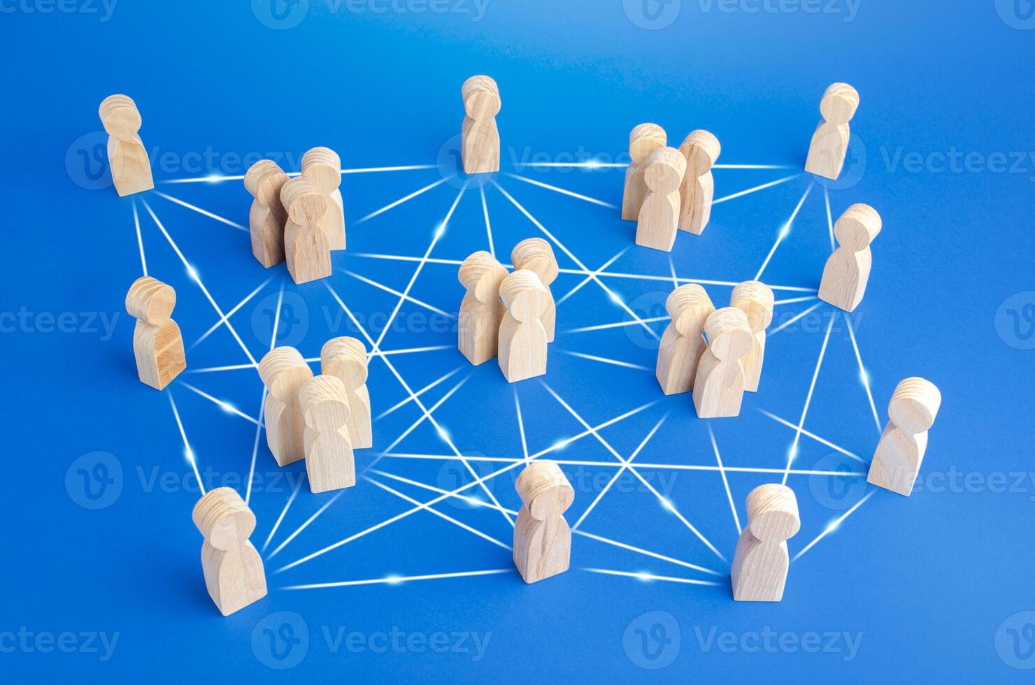 People are connected by many lines. Unconventional company structure, distribution responsibilities between employees, direct communication without bureaucracy. Meritocracy and autonomy. photo