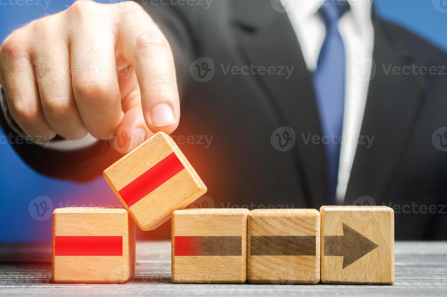 A businessman installs a component to improve the work process. Increased efficiency and productivity of work. Innovation and development. Improving the quality of services, implementing new law acts. photo