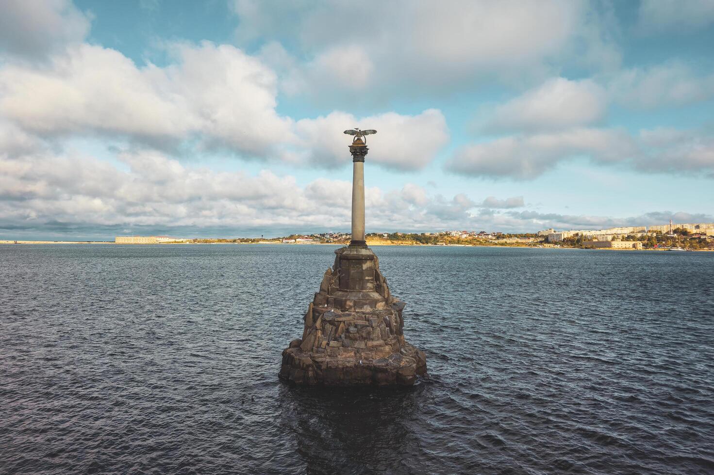 Sevastopol, Crimea, Russia - October 19, 2024 Monument to the Scuttled Warships in Sevastopol photo