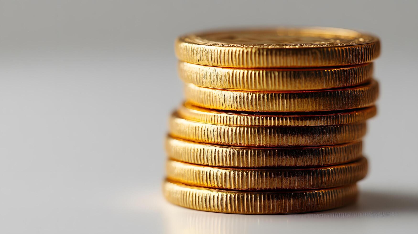 Professional product photography of ascending stacked gold coins showing detailed metallic currency texture and financial wealth concept on white background. success photo