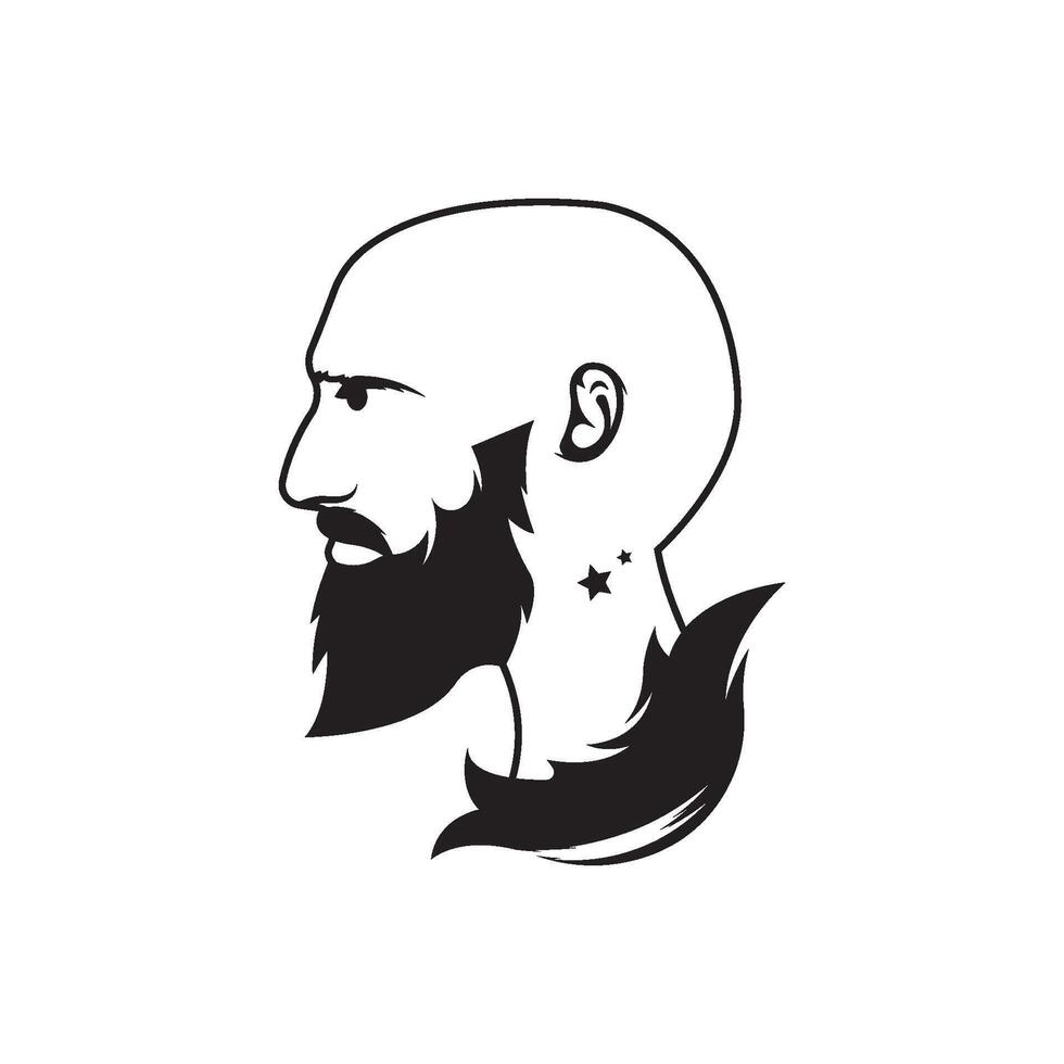 Bald man with a beard icon illustration design vector