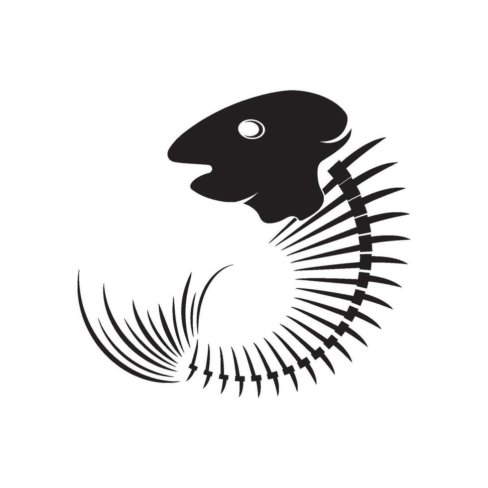 fish skeleton bone icon illustration design vector