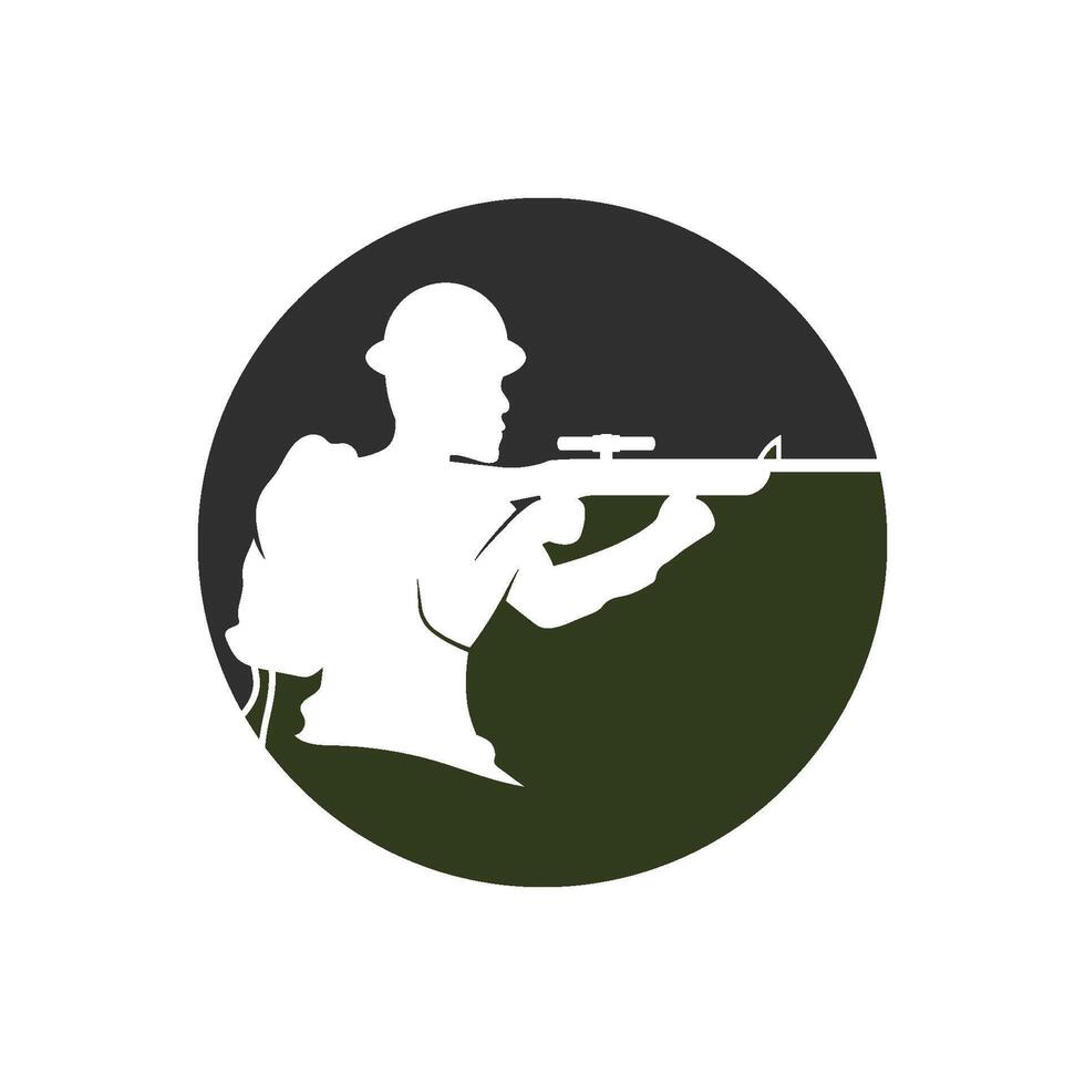 Military Soldier Silhouette logo Illustration vector
