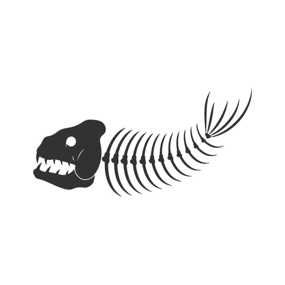fish skeleton bone icon illustration template vector